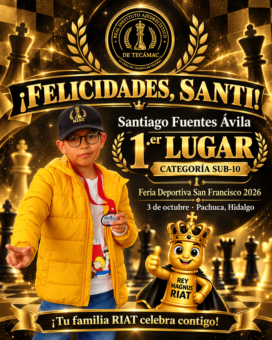 ¡Felicidades, Santiago, campeón sub 10!